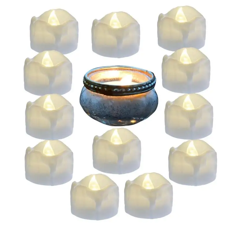 

Flameless Tealight Candles Electric Candles 12PCS Realistic With Timer Odorless Battery Powered Tea Lights Bright For Weddings