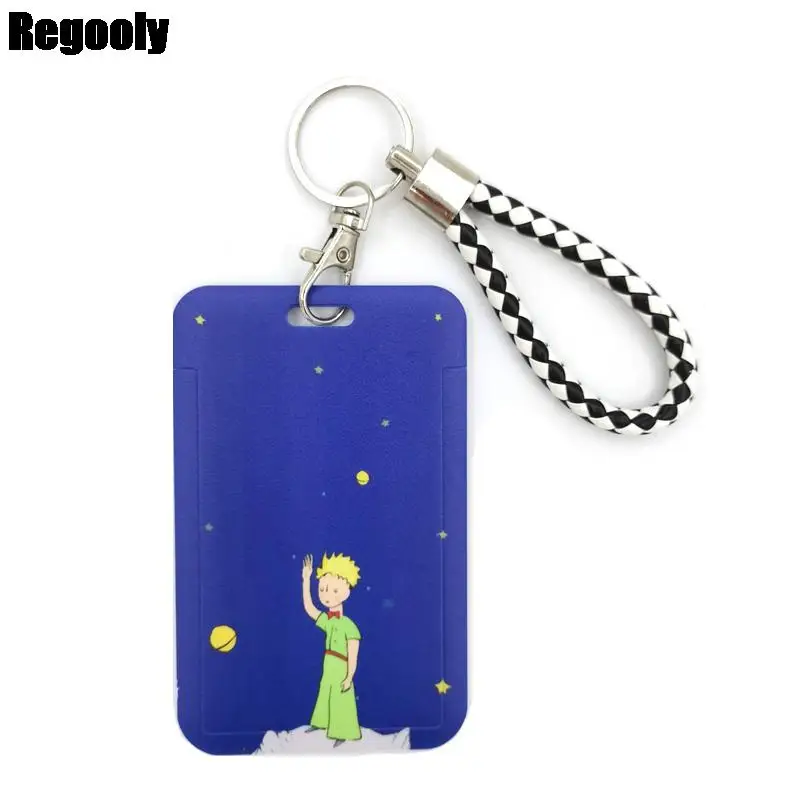 

Little prince blue Lanyard Credit Card ID Holder Bag Student Women Travel Card Cover Badge Car Keychain Decorations Key Ring