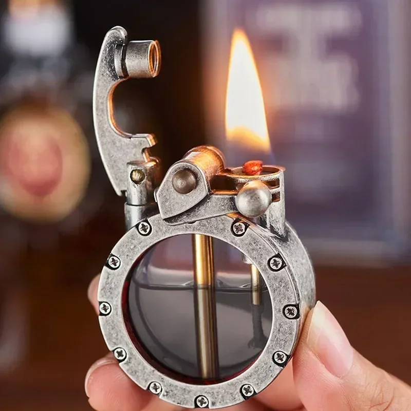 2025 прозрачный резервуар для масла/батана металлическая керосиновая зажигалка