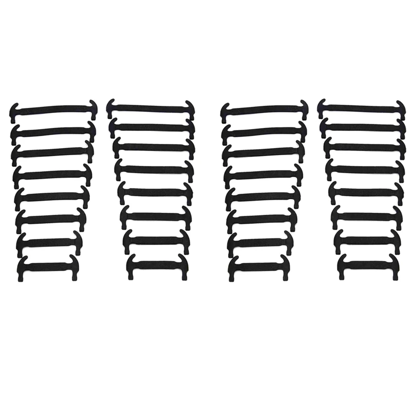 

ASDS-32 Adult Child Black Silicone Shoelaces