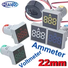 1 шт., квадратный амперметр с цифровым дисплеем, 22 мм, 0-450 А