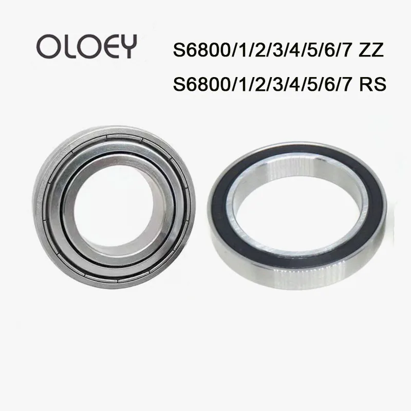 

OLOEY 2PCS Stainless Steel Ball Bearings ABEC-5 S6800RS S6801 S6802 S6803 S6804 S6805 S6806 S6807 ZZ 2RS Thin Wall Steel Bearing