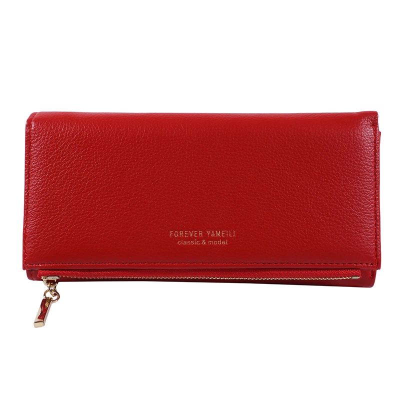 

Женский вместительный кошелек, однотонный Дамский бумажник с кармашком для телефона и кредитницей, модный длинный клатч с надписью