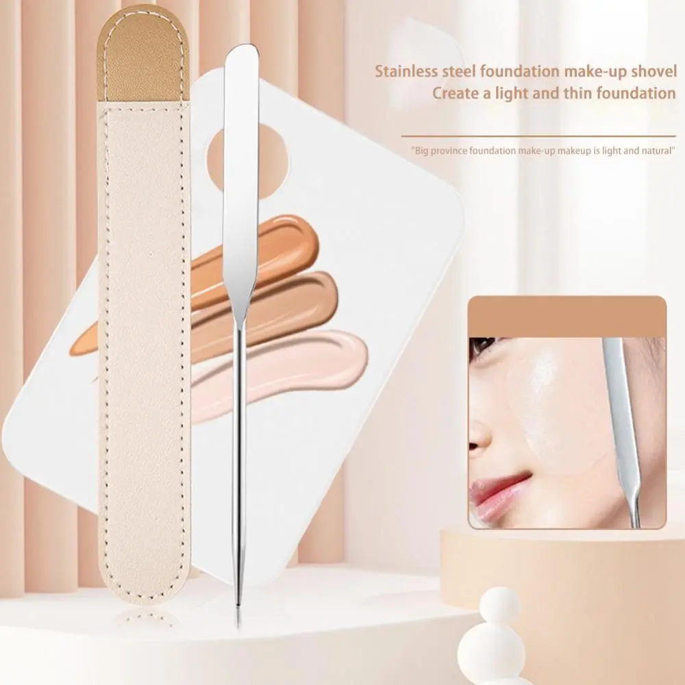 

Professional Stainless Steel Liquid Foundation Spatula Multifunctional Makeup Mixing Palettes Korean Cosmetic Accessories