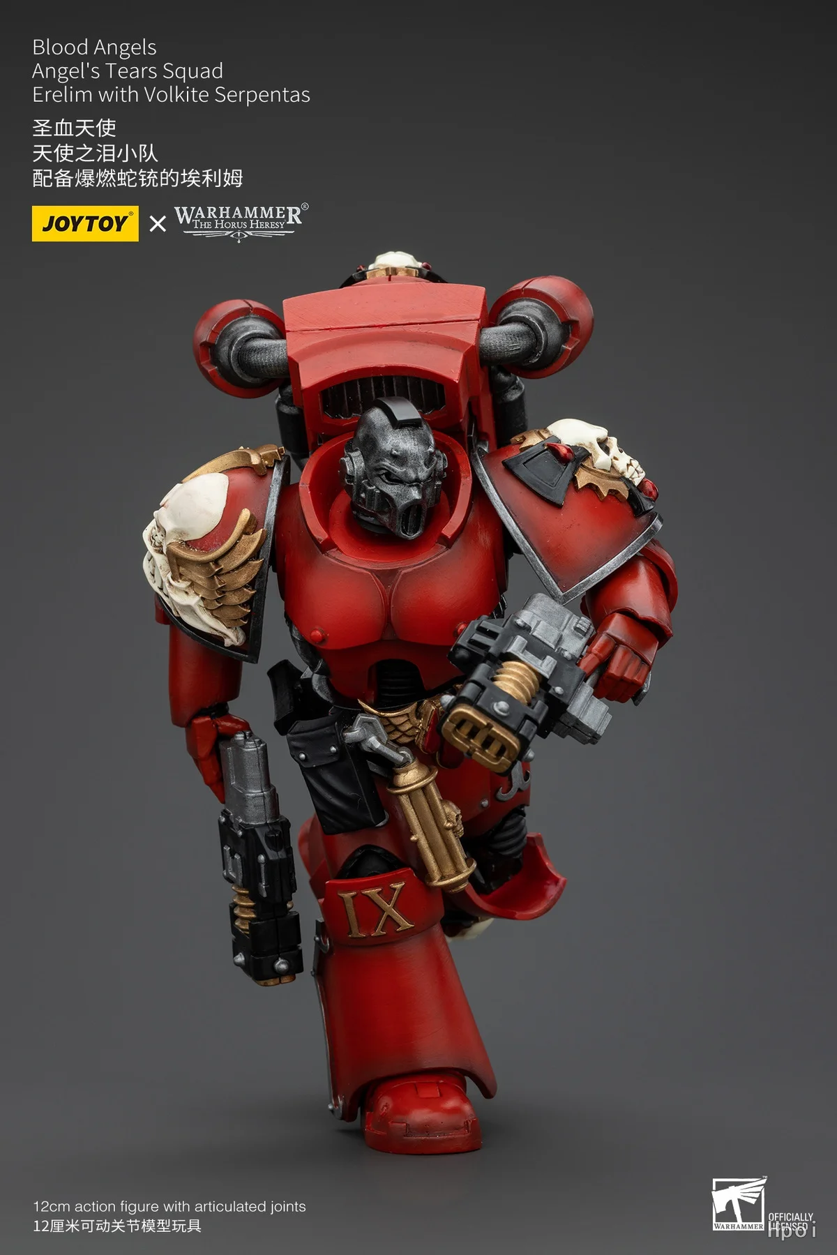 Фото Оригинальная фигурка JOYTOY Warhammer The Horus Heresy Blood Angels Erelim с Volkite Serpentas, масштаб 1/18, модель для коллекционирования, подарок №3