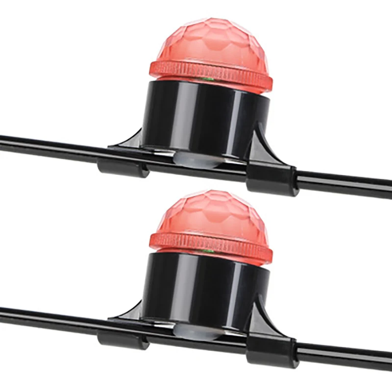 

2Pcs Night Fishing Bite Alarm Rod Flashlight Tip LED Sensor Light Fish Fishing Bell With Button Battery
