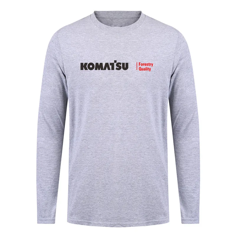 Качественная футболка Komatsu для лесного хозяйства мужская повседневная с длинным