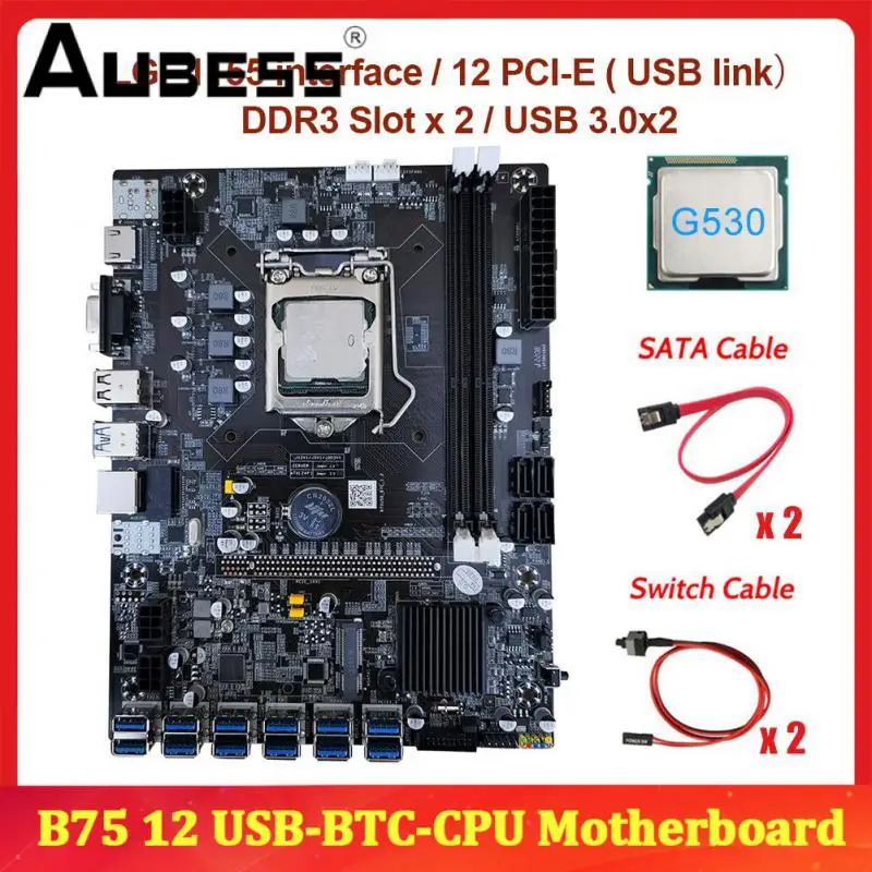 

Процессор для майнинга с поддержкой Usb Lga1155ie 2ddr3 B75 Usb Btc ЦП Sata память материнская плата G1620 кабель переключателя B75 Btc