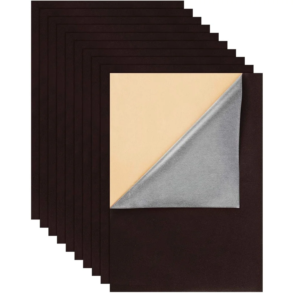 

12PCS Velvet (Black) Fabric Sticky Back Adhesive Felt Self-AdhesiveDurable and Water ResistantMulti for Art and Craft Making
