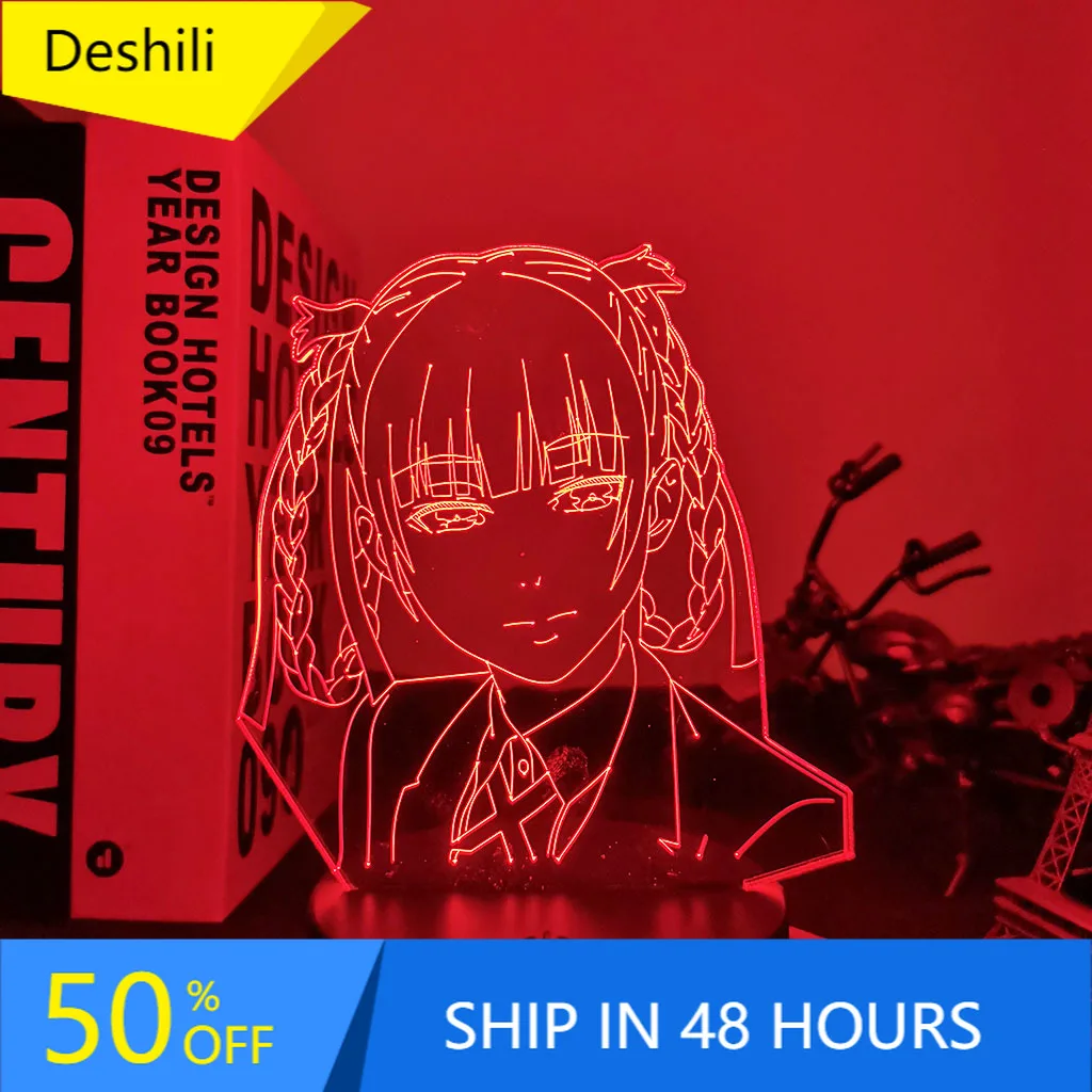 

Kakegurui Compulsive Gambler Kirari Momobami Led Night Light for Bedroom Decor Nightlight Birthday Gift Anime 3d Lamp Kakegurui