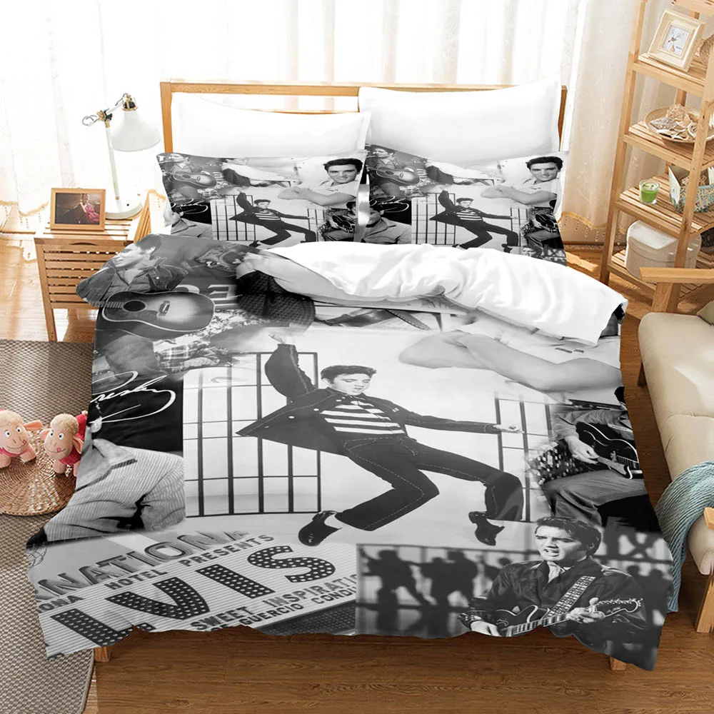 

Elvis Presley Bedding Set Single Twin Full Queen King Size Elvis Presley Bed Set Aldult Kid Bedroom Duvetcover Sets 3D Print 035