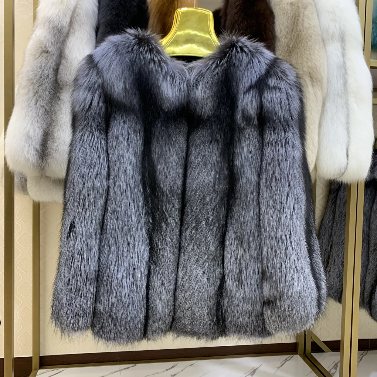 2022 New Real Fur Coat Full Pelt 100% Natural Fox Fur Jacket Female Winter Thick Warm Silver Fox Fur Overcoat Free Shipping enlarge