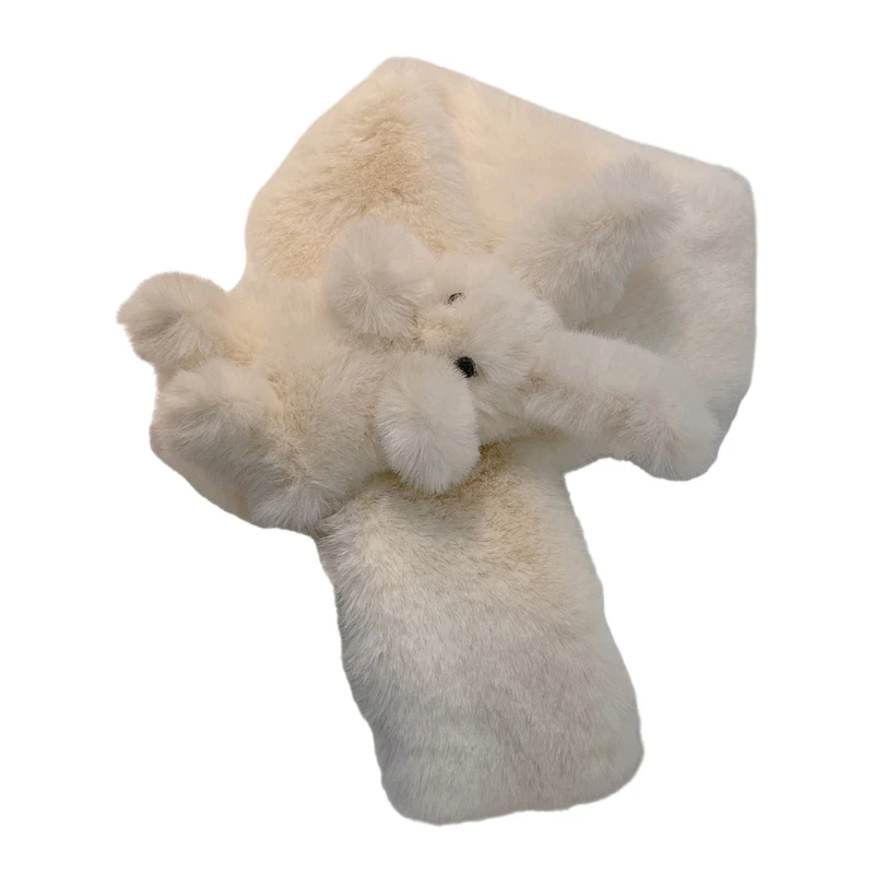 Зимний шарф с кроликом накидка на шею для активного отдыха шаль ветрозащитный