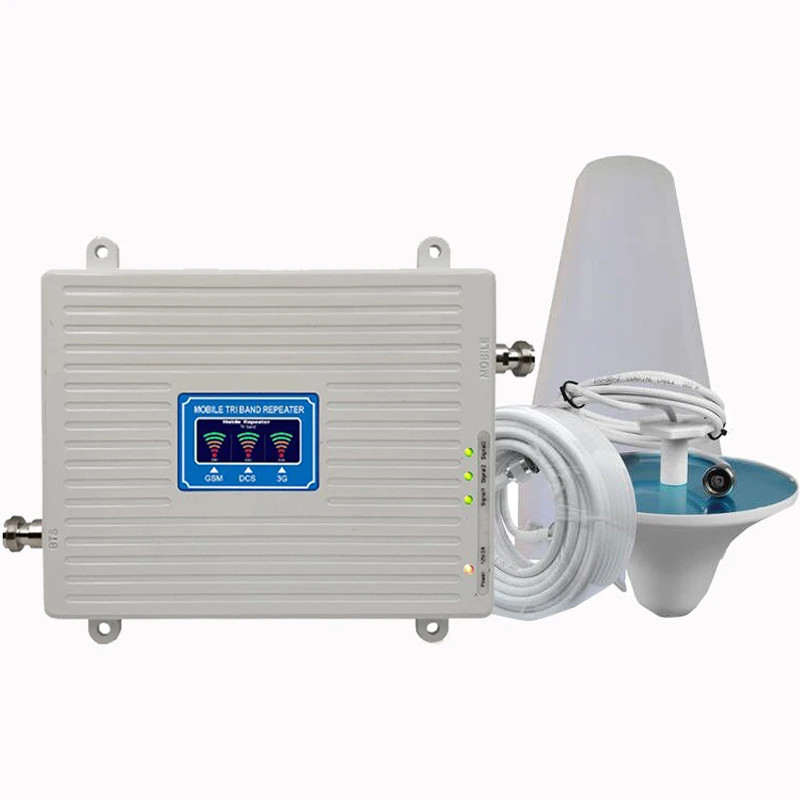 

Tri Band Repeater 4G 3G 2G Cellular Signal Amplifier GSM 900 DCS LTE 1800 WCDMA 2100 mhz Mobile Signal Booster Repeater