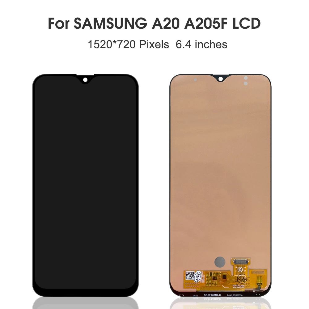 

Tested A20 Screen for Samsung Galaxy A20 LCD Display Touch Screen Digitizer With Frame Assembly for Samsung A20 SM-A205F A205FN