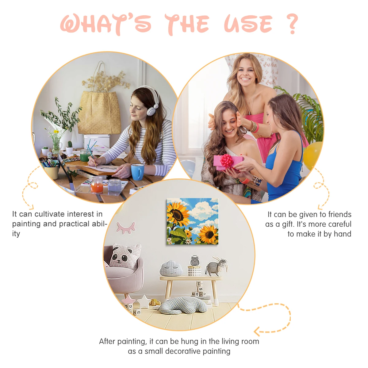 Набор для рисования по номерам RUOPOTY в рамке наборы подсолнухов ручная работа