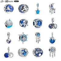 la menars authentic 925 sterling silver sky sea charms pendant charm fit bracelet necklace women diy jewelry making