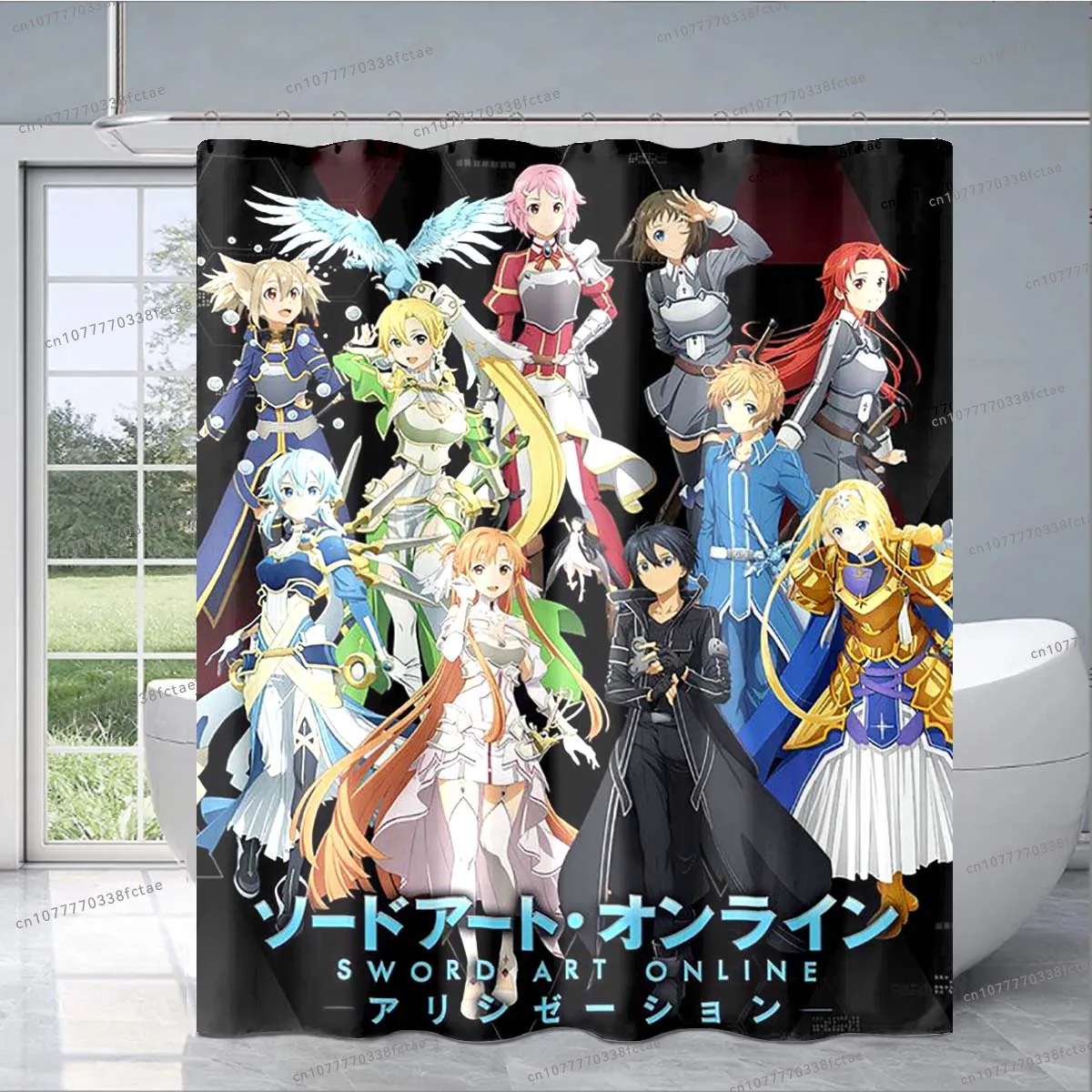 Штора для душа с изображением меча из аниме онлайн занавеска милым мультяшным