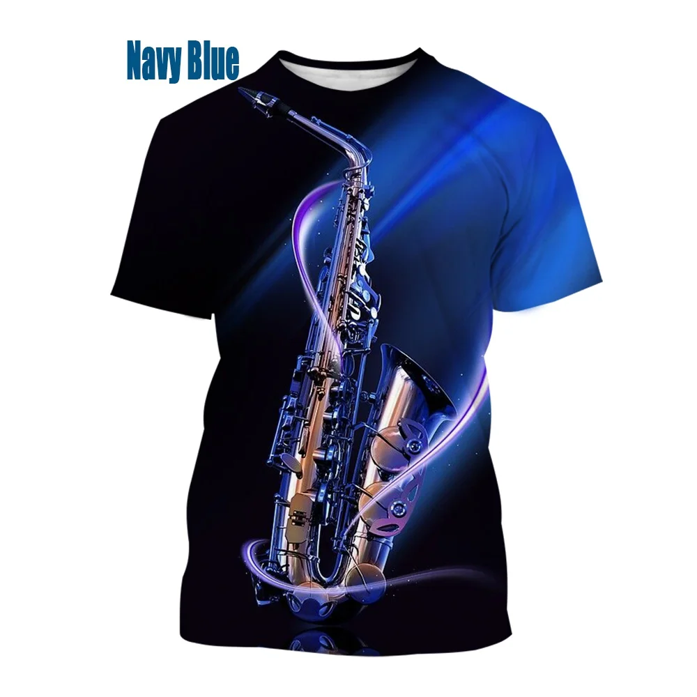 

Men's Women's 3D Saxophone Print T-Shirt Hip Hop Short Sleeve Top