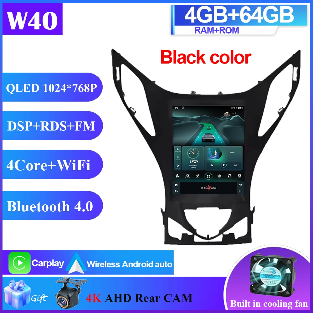 

9,7-дюймовый экран Android 16 для Hyundai Azera 2011-2012, мультимедийный проигрыватель с поддержкой Android Auto и CarPlay, навигация, автомобильная магнитола.