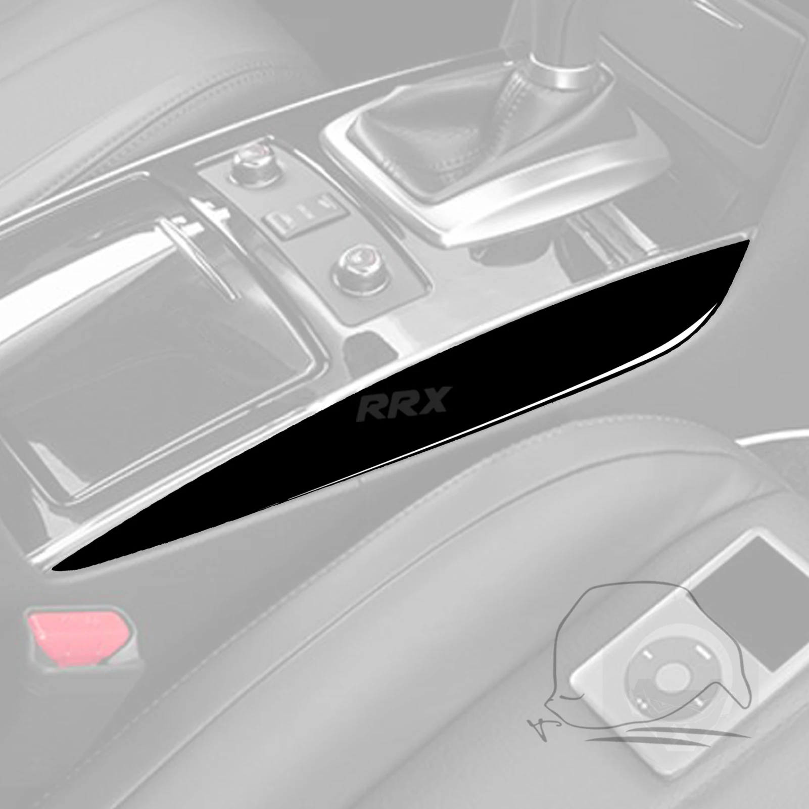 Фото Для Infiniti FX QX70 14+ Декоративные накладки на боковые панели центральной консоли и рычага переключения передач, цвет черный глянец, аксессуары для интерьера, наклейки №2