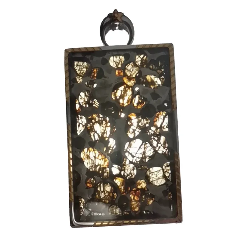 

Kenya Sericho Olive Meteorite Pendant High Quality Olive Meteorite Handicraft Natural Meteorite Material Pendant