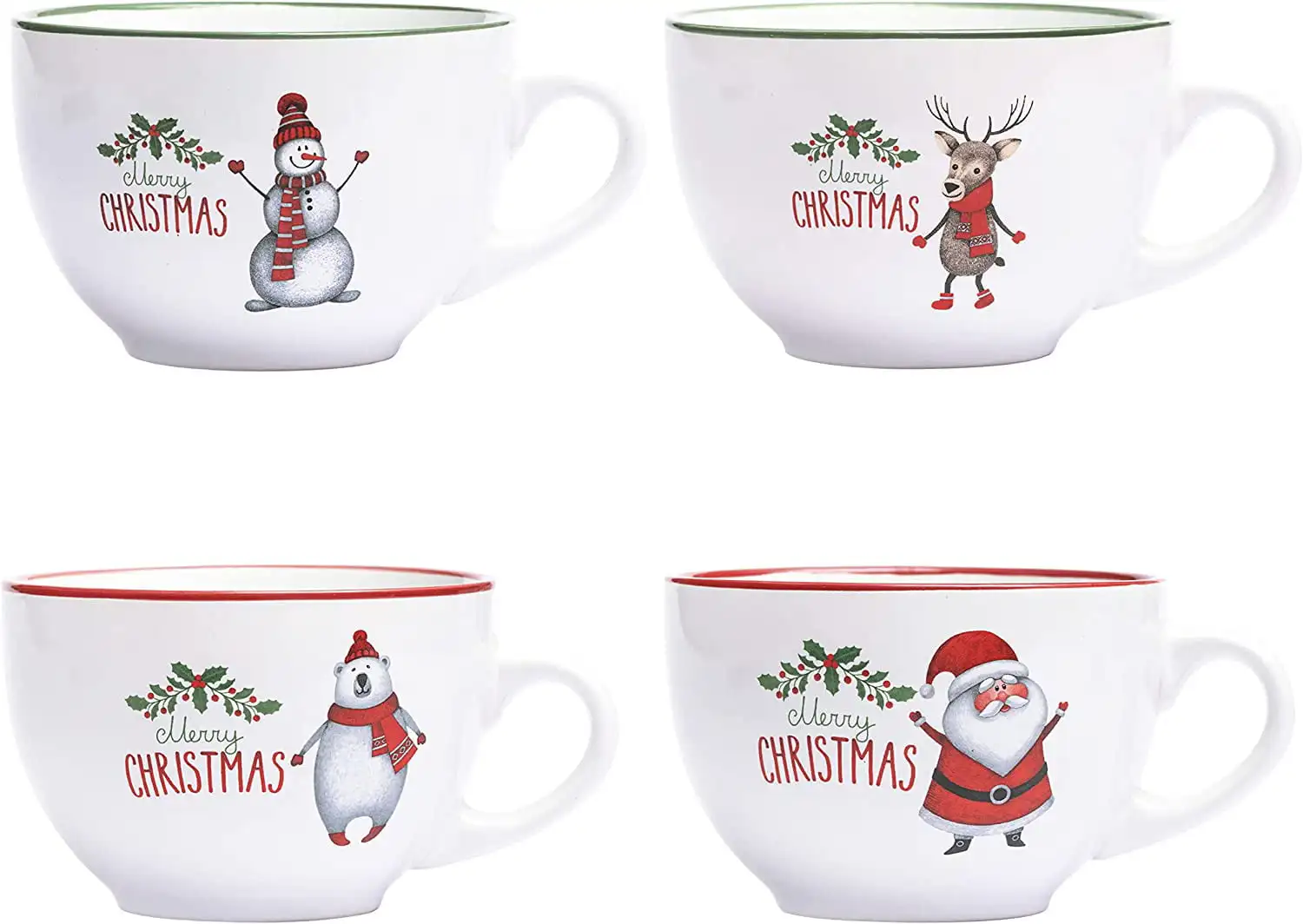 

| Large 24 Ounce Ceramic Mugs For Coffee And Cereal Set Of 4