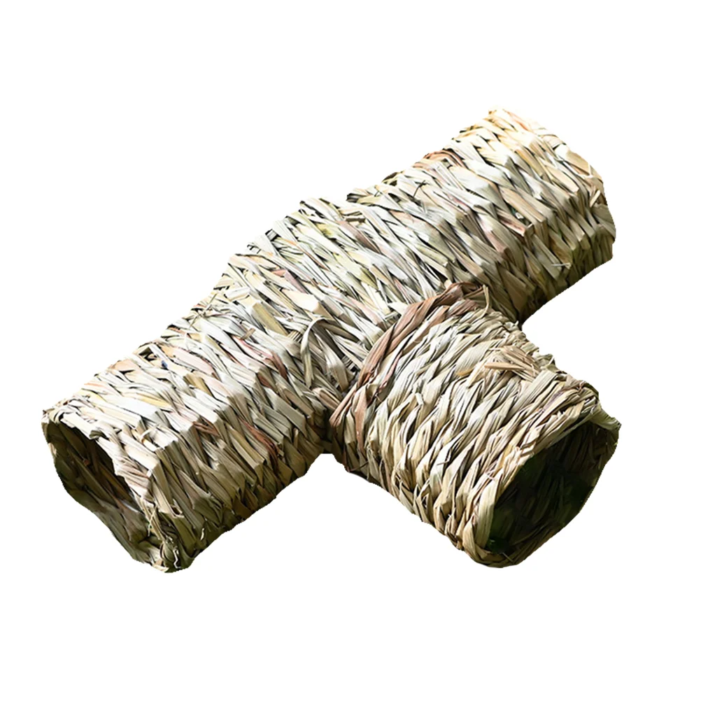 

Hamster Tunnel Toy Grass Guinea Tunnels Rabbit House Tubes Hideout Hut Hideaway Tube Toys Straw Pet Playing Mice Chew Ferret Rat