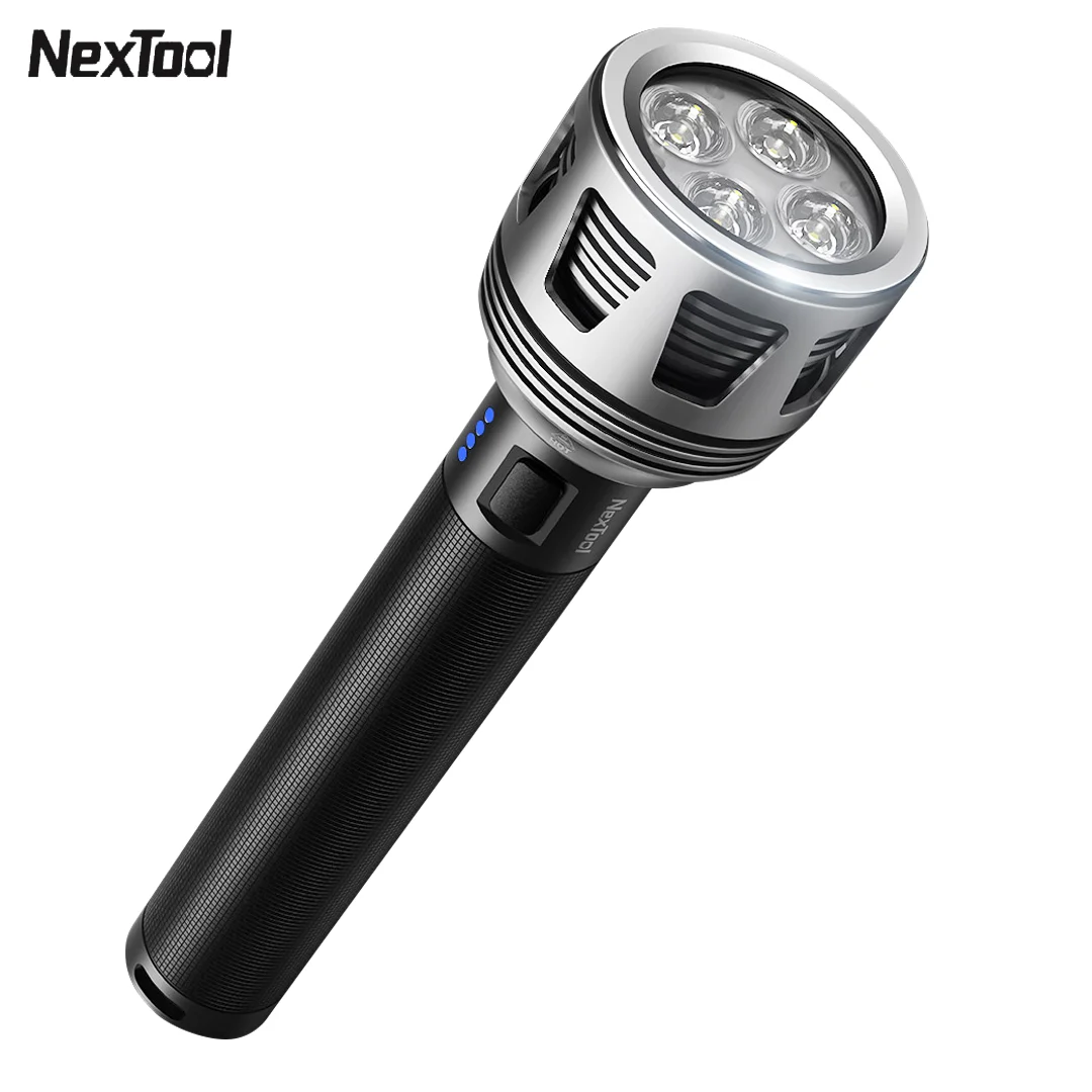 NexTool Rechargeable Flashlight Set 4*LED 3600lm 450m USB-C Strong Torches with Powerful 10000mAh 26650 Li-ion Battery