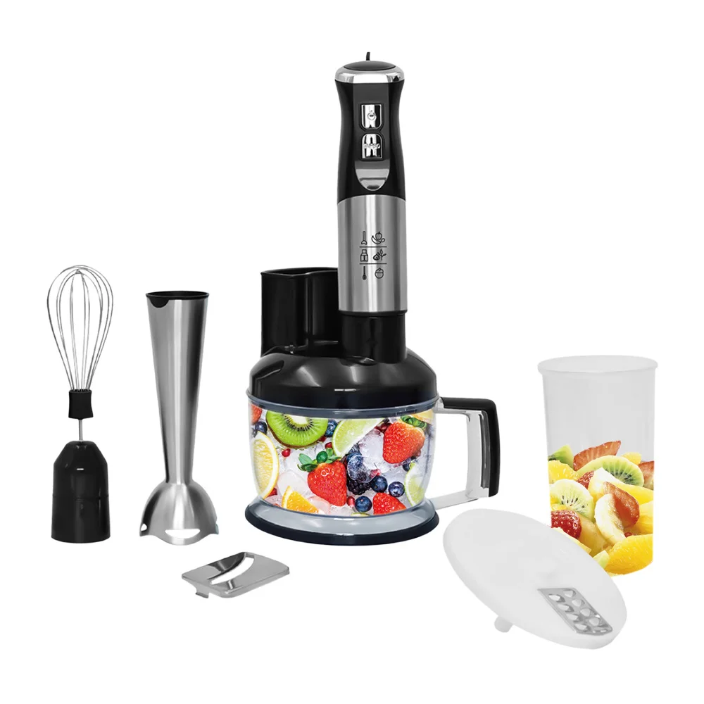 

Blenders 6-in-1 Portable Blender 3-speed Handheld Blender Stick Mixer Egg Beater with Chopping Bowl Stainless Steel Blade1500W