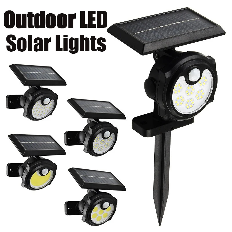 

New Outdoors Solar Powered Lights LED Human Body Sensing Waterproof Wall Lamps Gardens Ground Insertion Courtyard Path Lightings