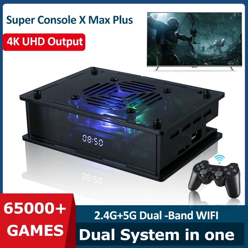 

Retro Super Console X Max Plus Video Game Console 8K HD WIFI Built-in 65000+Classic Games For PS1/PSP/N64/ SS Game Player TV BOX
