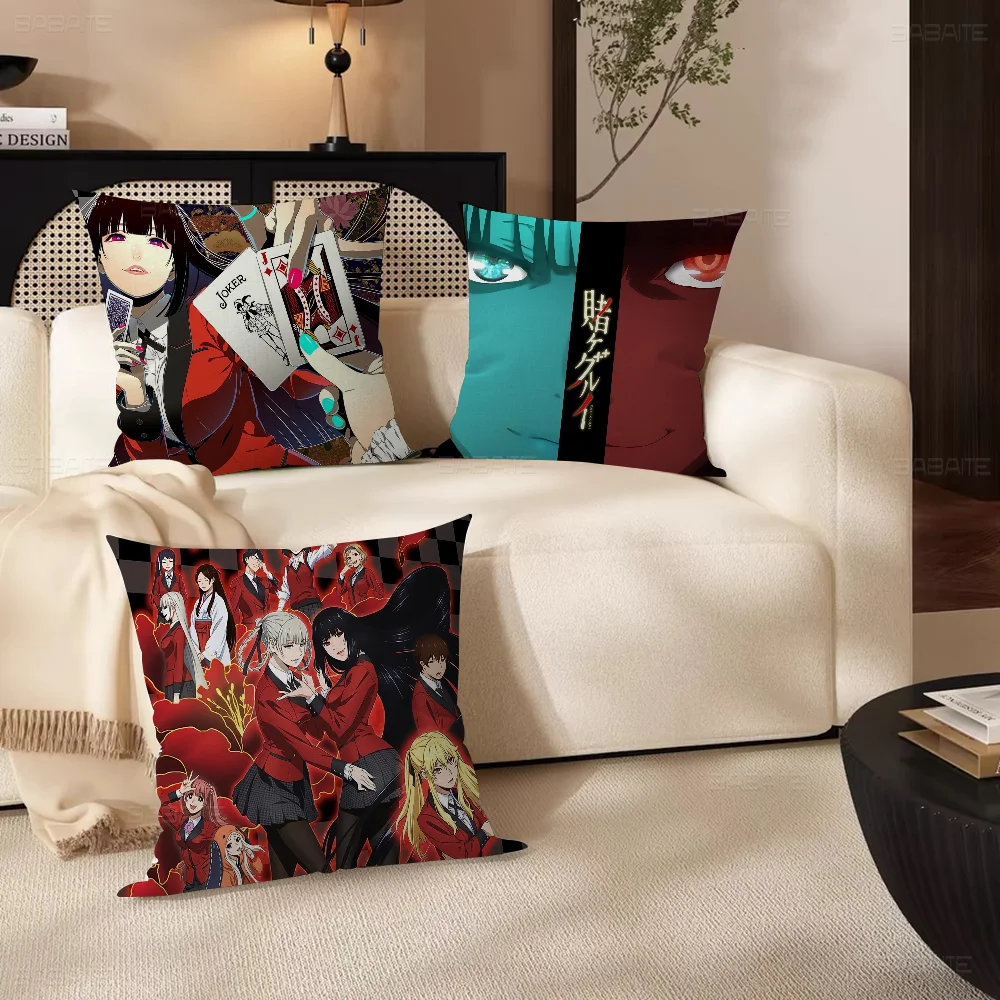 Kakegurui Jabami Yumeko Figures Pillow Gift Home Office Decoration Bedroom Sofa Car Cushion Cover Case 45x45