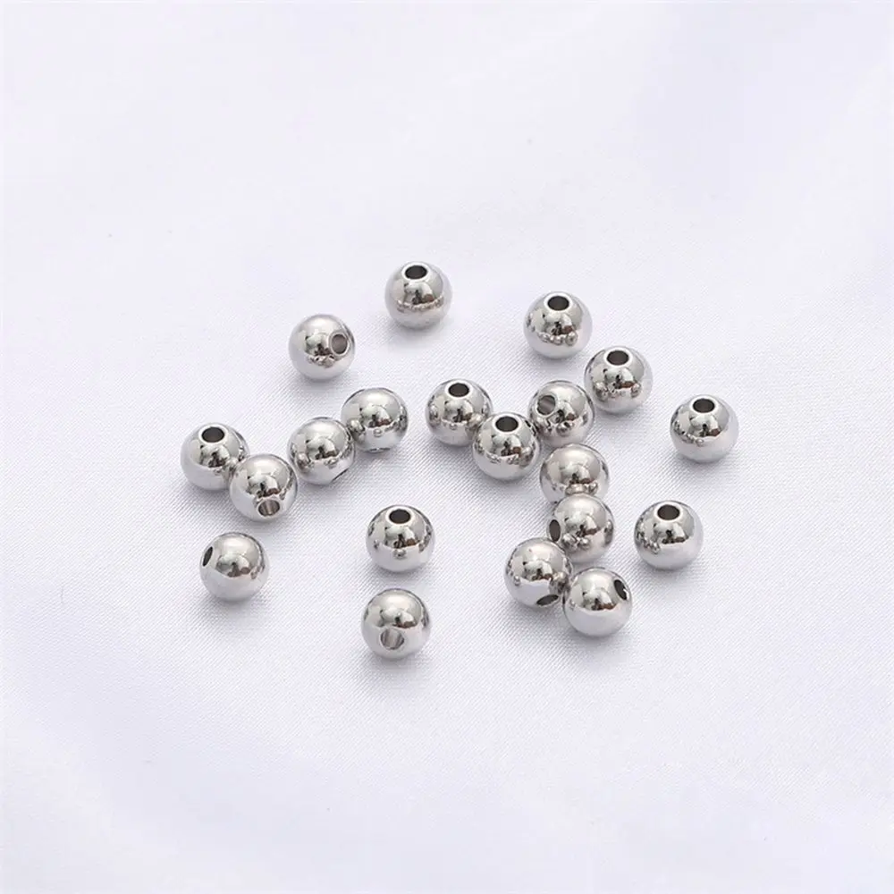 

For Necklace Trendy Smooth Ball Copper Gift Round Gold Color Beads Ball Spacer Beads Jewelry Findings DIY Making Accessories