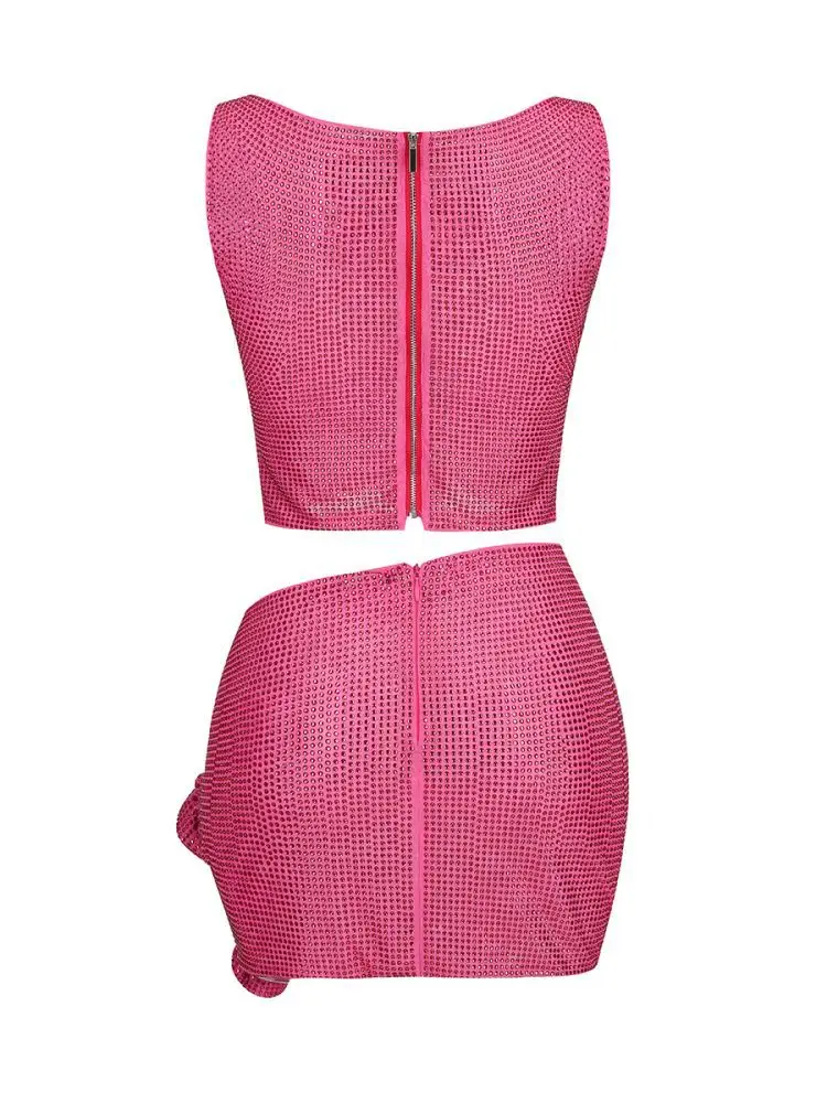 Женский комплект из двух предметов короткий топ без рукавов и мини-юбка