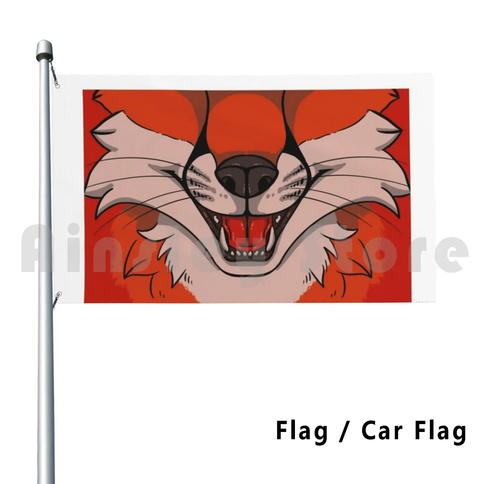 Лисий флаг автомобиля Забавный пушистый меховой намордник |