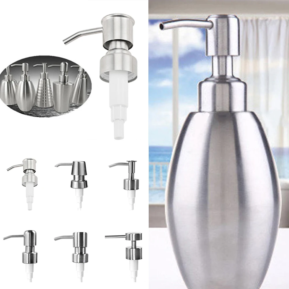 

New Pump 6 Types Stainless Steel Soap Pump Liquid Lotion Dispenser Replacement Jar Tube for Bathroom