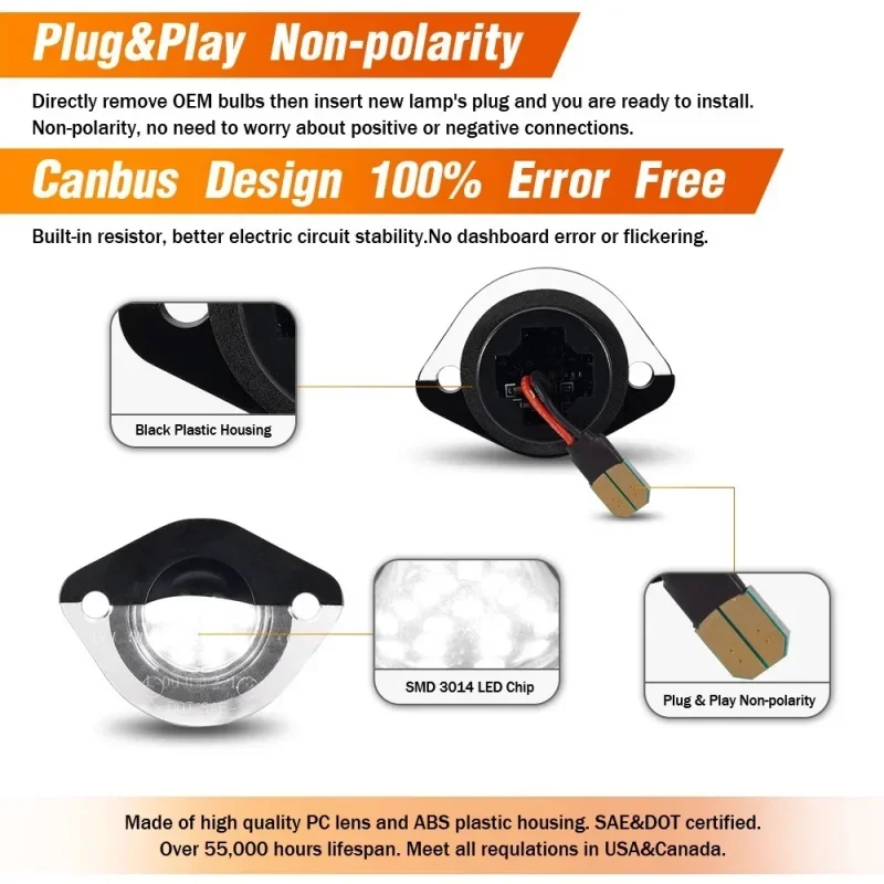 2 шт. светодиодный фонарь номерного знака без ошибок задний для Ford Mustang 1994 1995 1996 1997