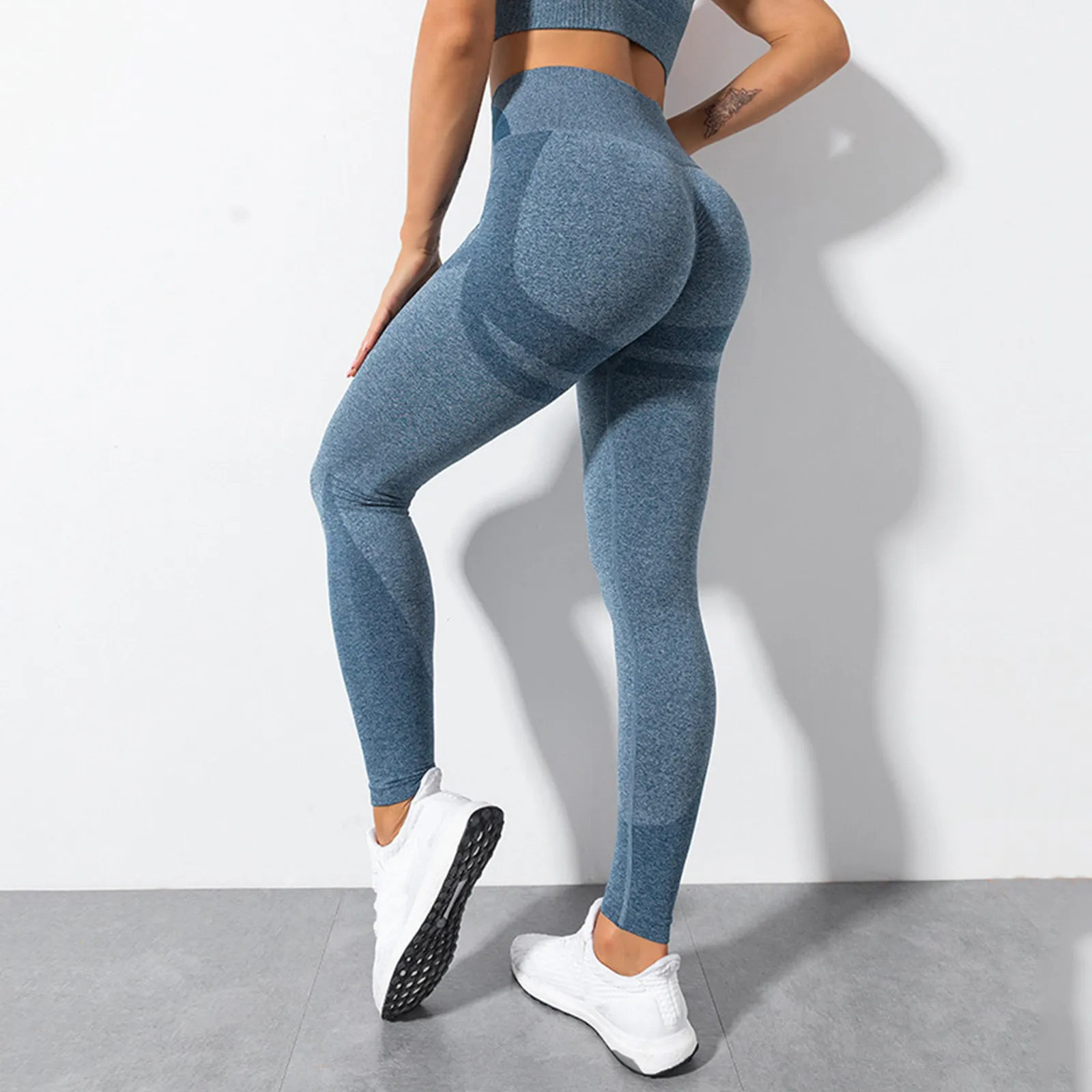 Бесшовные женские леггинсы с завышенной талией и невидимой облегающие брюки