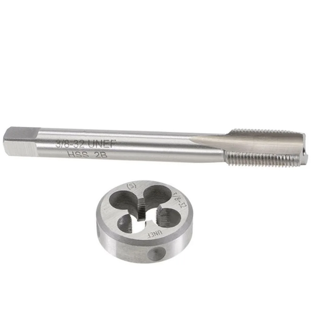

2 Pcs Tap Wrench HSS 3/8-32 UNEF Tap And 3/8-32 UNEF Die Set Machine Thread Right Hand Cutting Tools Professional Hand Tools
