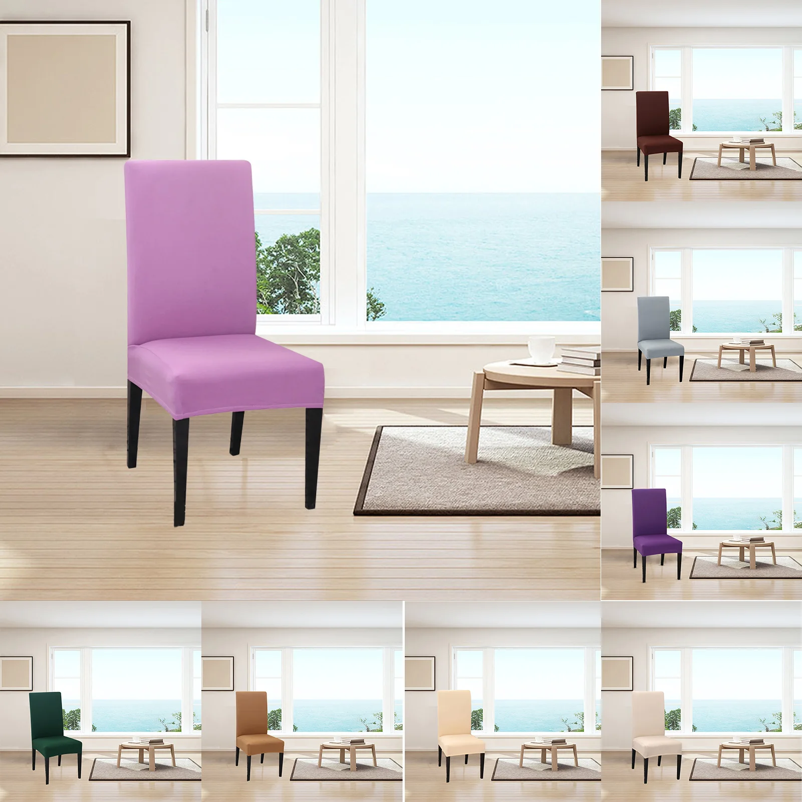 Эластичные чехлы на кресла чехол для обеденных стульев с высокой спинкой