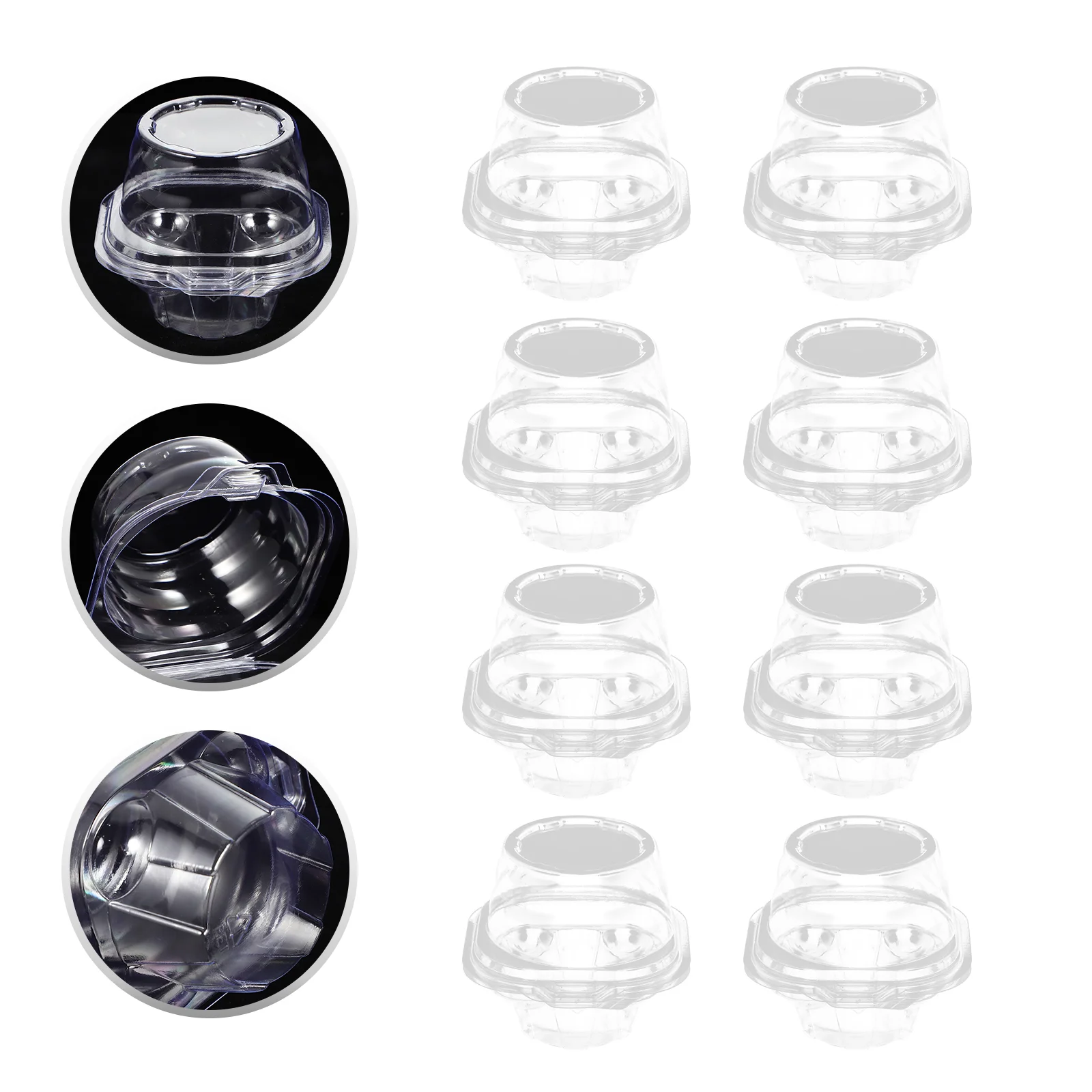 

50Pcs Cake Boxes Plastic Dessert Boxes Disposable Cake Cases Preservation Boxes