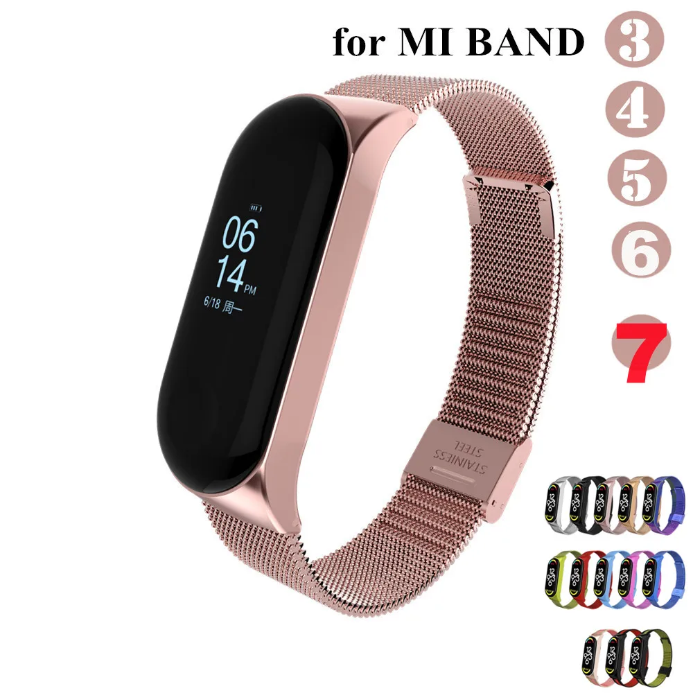 

Металлический ремешок для Xiaomi Mi band 7 6 3 4 5, браслет без винтов для Xiaomi Mi Band 7, Mi Band 6