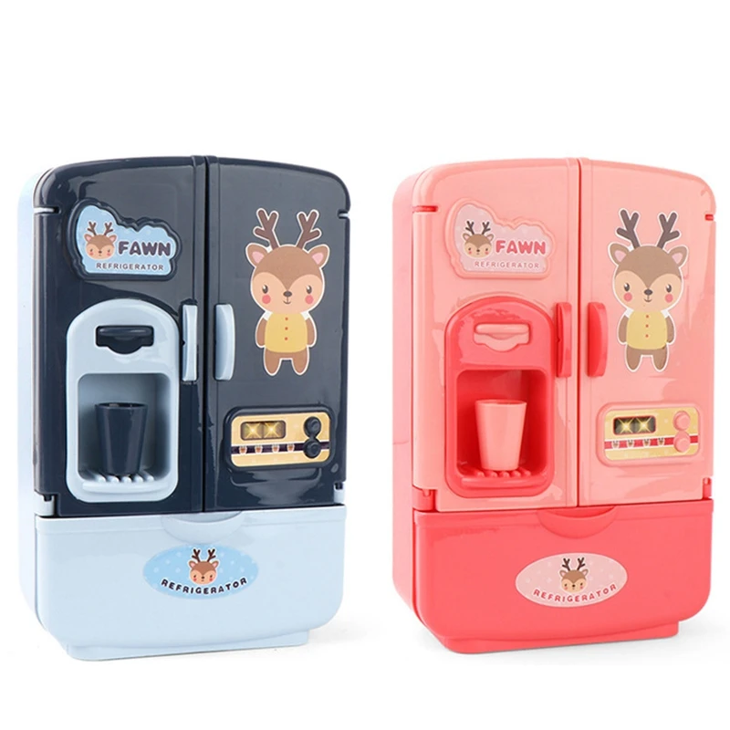 

1 Set Simulation Fun Smart Refrigerator Toys Home Appliances Children Pretend Play Double Door Fridge Kitchen Toy