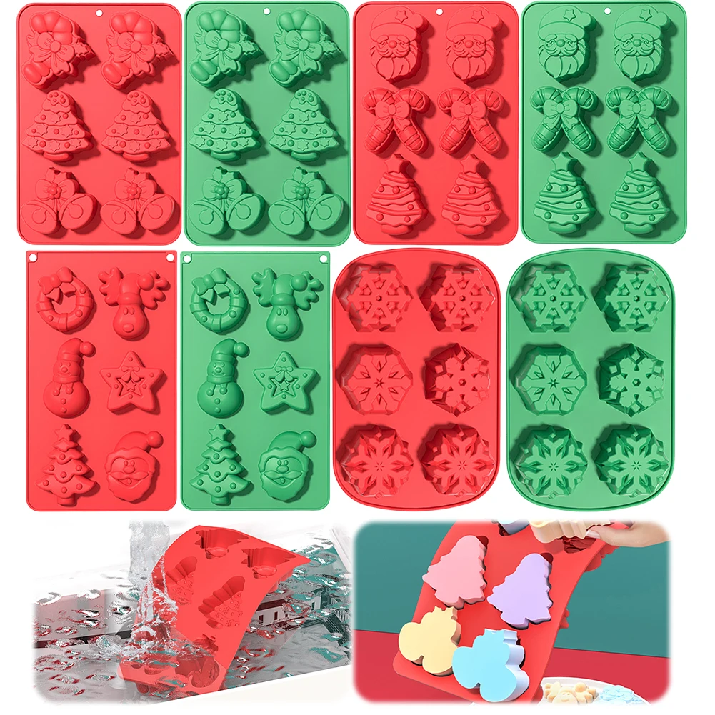 Рождественская силиконовая форма для выпечки антипригарная шоколада 3D