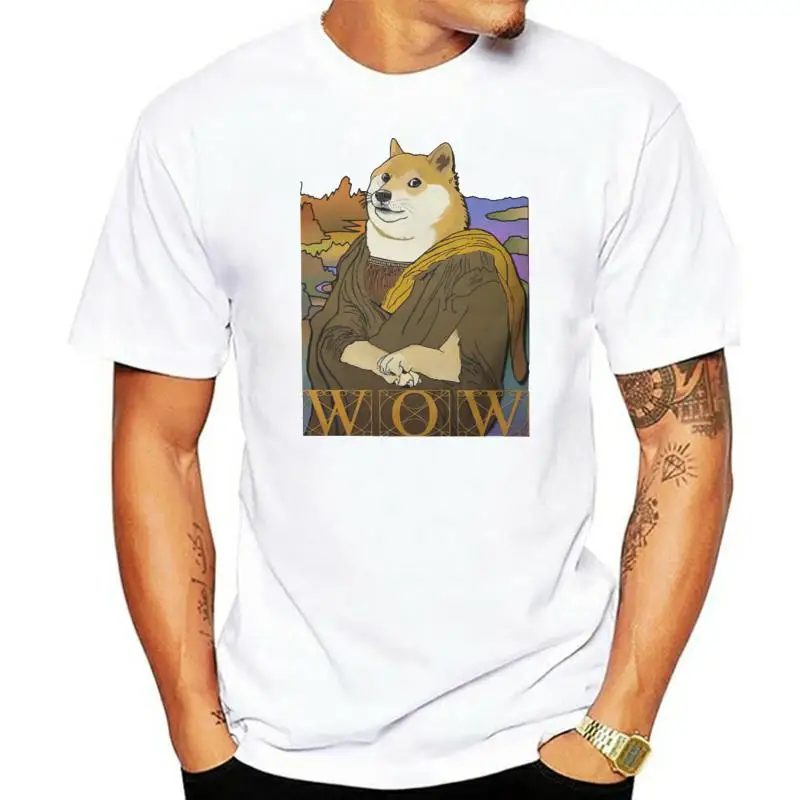 

Dogecoin Cryptocurrency Miners Meme Newest TShirt for Men Mona Doge Round Neck Pure Cotton T Shirt Gift Clothes Tops Big Size