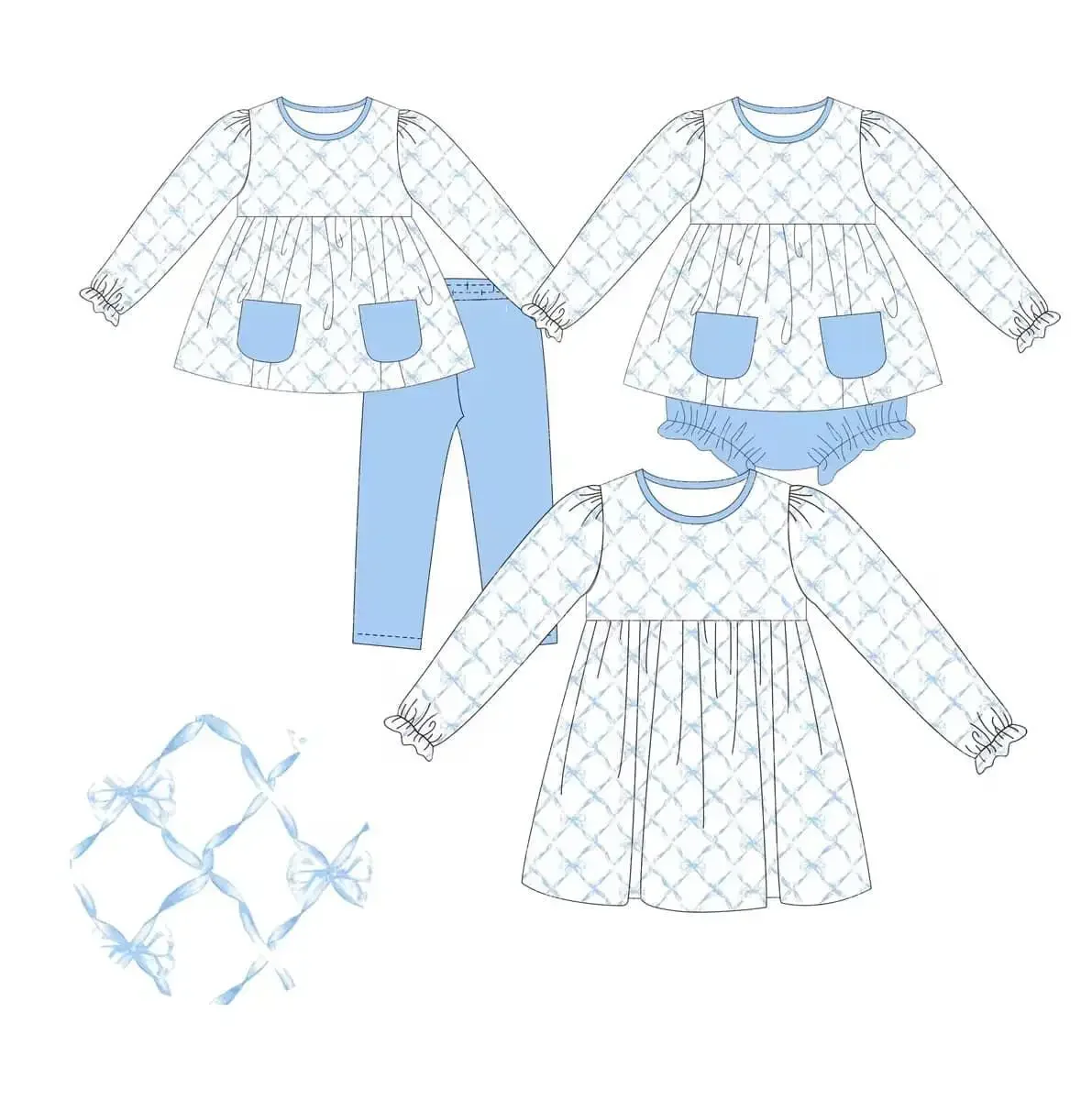 Новинка эластичные брюки для девочек с длинным рукавом и бантом изысканный