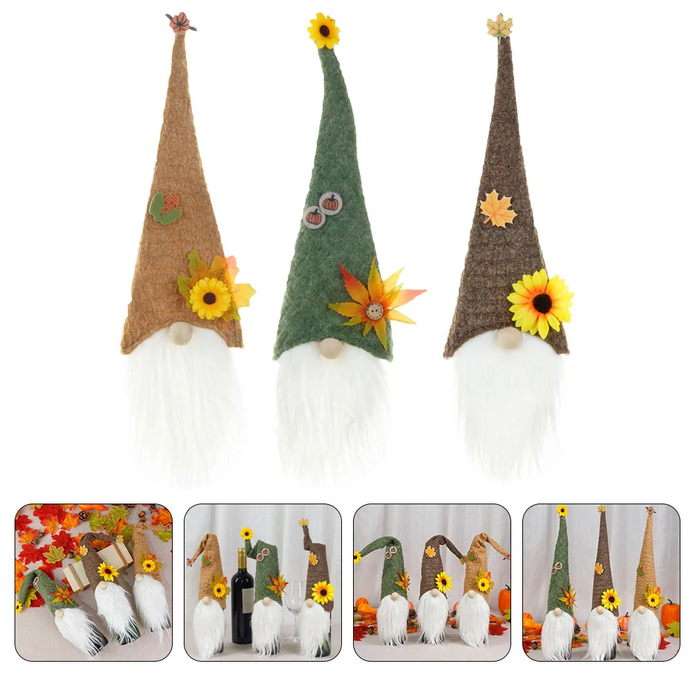 

Bottlecover Gnome Thanksgiving Gnomes Christmas Covers Topper Toppers Capparty Decor Champagne Plush Fall Gift Sleeve