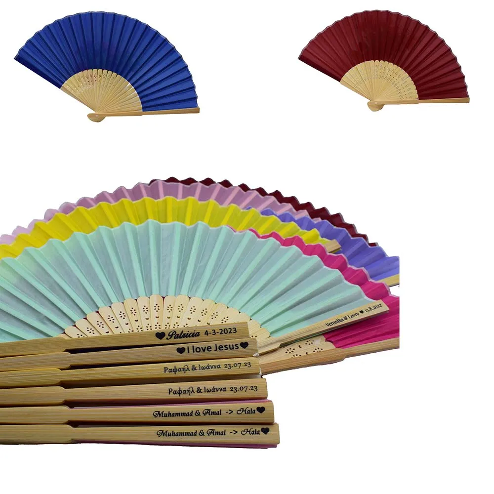 

Auviderin 30pcs/Lot Wedding Gift Folded Hand Fans Customs Names and Date for Guest