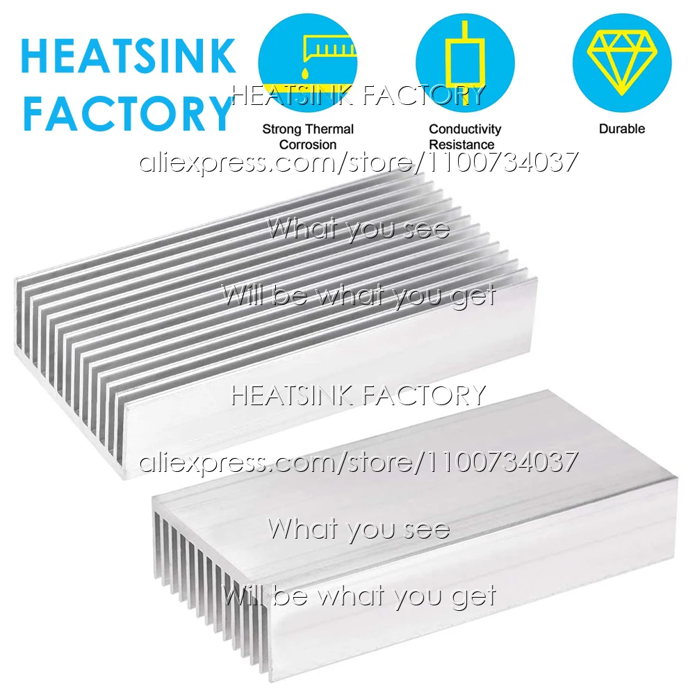 Большой Серебристый электронный радиатор 100x50x20 мм, радиатор из алюминиевого сплава, охлаждающая подставка, Охлаждающий радиатор для микросхемы